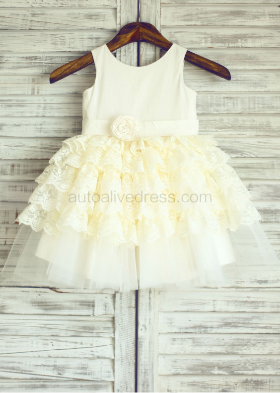 Cotton Cupcake Lace Tulle Flower Girl dress